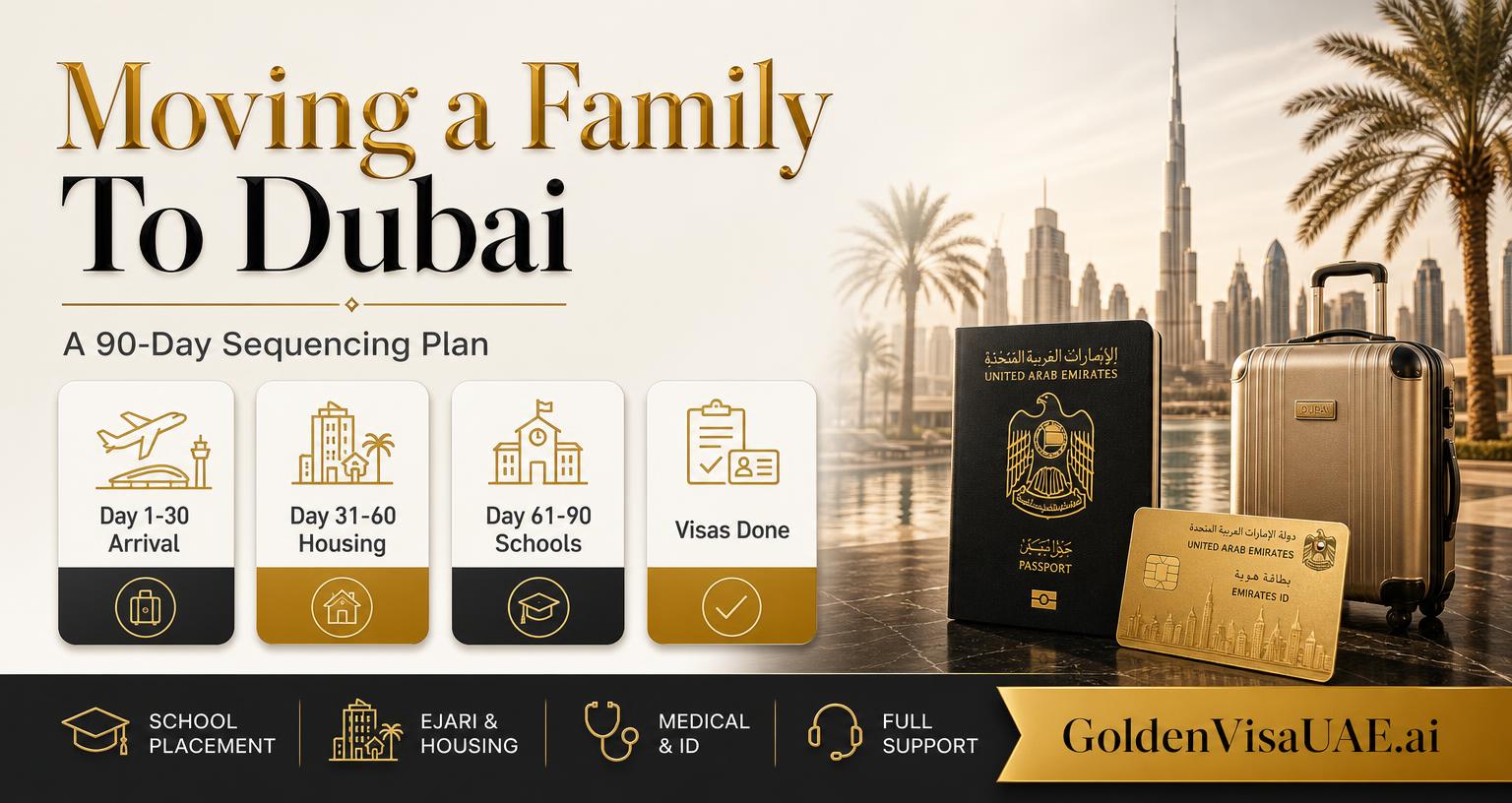 Moving a family to Dubai: a 90-day sequencing plan